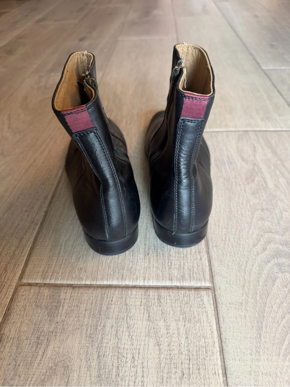 Aldo Black Leather Zip Ankle Boots